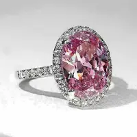 YIRAN Jewelry Huitan Rosa Kubisk Zirkonia Ringar för Kvinnor Förlovning Bröllop Lyxaccessoar Glittrande Färg Damring Trendiga Smycken 9
