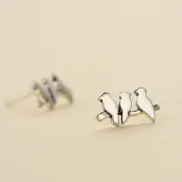 YIRAN Jewelry Söta Små Fågel Djurörhängen i Äkta 925 Sterling Silver Stiftörhängen för Kvinnor Minimalistiska Vintage Boho Bröllopsörhängen