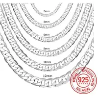 Household supplies MH Herrar Koppar Halsband 2/4/6/8/10/12MM 40-75cm Kedja Hummerlås Man Pojke Kvinnor Förlovningssmycken Y21201YY-40cm