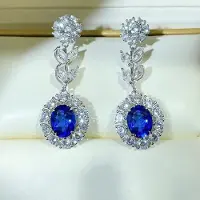 YIRAN Jewelry Huitan Ny Design Blomma Hängande Örhängen med Briljant Blå/Vit CZ Färg Estetiska Örhängen för Kvinnor Trendiga Smycken