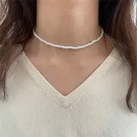 YIRAN Jewelry Mode Pärlchoker Halsband För Kvinnor Elegant Enkelt Pärl Statement Halsband Collier Fest Bröllopssmycken Flickor Gåva
