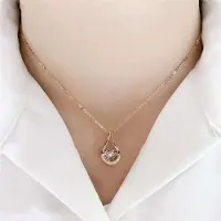 YIRAN Jewelry Utsökt hänghalsband i droppform för kvinnor med bländande små rundslipade cubic zirconia smyckestillbehör 45cm