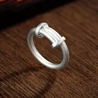 YIRAN Jewelry S925 Sterling Silver Dai Jiajiang 'S First Wish Sterling Silver Handgjord Antik Ring Herr- och Damgammaldags Justerbar
