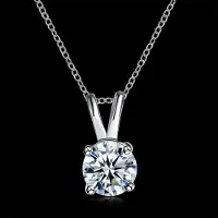 YIRAN Jewelry 100 % 925 Sterlingsilver 1 Karat Mossanitsten Halsband Nyckelbenskedja Designad Glittrande Bröllopsfest Fina Smycken gray