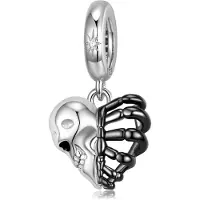 YIRAN Jewelry Original Skalle Hjärta Skelett Hänge Punkstil Personlighet Sterling Silver Hänge DIY Pärlarmband S925 Silvertillbehör