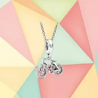 YIRAN Jewelry Ny Högkvalitativ Mode S925 Silver Frihet Resa Cykel Berlock Halsband Kvinnlig Nyckelbenskedja Gör-det-själv Original Smycke white