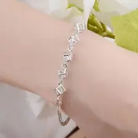 YIRAN Jewelry 925 Sterlingsilver Lyckobräcklett Manschett Kublåda Mode Berlock Kedja Armband Kvinnor Damer Flickor Smycke Gåva Silber Pulseiras