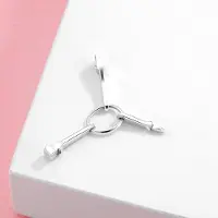 YIRAN Jewelry S925 Sterling Silver Pärlberlock Visp Brödmaskin Köksredskap Armband DIY-tillbehör Lös pärla white