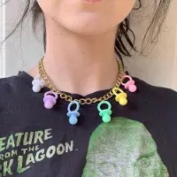 YIRAN Jewelry Färgglad Söt Napphänge Chokerhalsband För Kvinnor Punk Metall Nyckelbenskedja Halsband Mode Smycken Festpresenter Ny