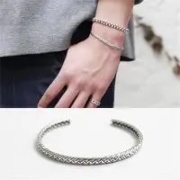 YIRAN Jewelry Nytt Mode Orm Retro Thailändskt Silver Kreativa Armband 925 Sterling Silver Smycken Kärlek Vävda Mönster Par Armband Sb182