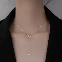 YIRAN Jewelry 925 Sterling Silver Zirkon Stjärnor Halsband För Kvinnor Ihålig Design Elegant Nyckelbenskedja Halsband Smycken Kreativa Gåvor