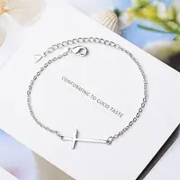YIRAN Jewelry 925 Sterling Silver Länk Kedja Kors Berlock Armband & Armring För Kvinnor Eleganta Smycken Pulseras Sl349