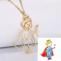 YIRAN Jewelry Fils Anpassad Barnteckning Halsband Hänge Rostfritt Stål Personifierat Barnkonstverk Hänge För Barnsmycken Födelsedagspresenter rosa guld färg