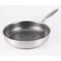 Household supplies MH 316 Rostfritt Stål Stekpanna Wok Nonstick Panna Biff Matlagningsstekpanna Kastrull Induktion Gasspis Universal Köksredskap Kastrull Outer diameter 30cm
