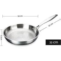 Household supplies MH 28/30cm Stekpanna 304 Rostfritt Stål Stekpanna Non-stick Panna Utan Beläggning Ägg Biff Stekgryta Använd Gas- och Induktionsspis