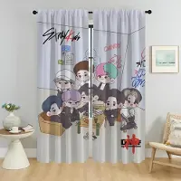 Household supplies MH Moderna vardagsrumsgardiner 2 delar KPOP-straykides tyll för sovrum Halloweendekoration Mörkläggningsgardiner Skärmar Avdelare W74xH114cmx2pcs-CL