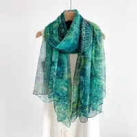 Household supplies MH Fyra Årstider Mode Dammfri Stor Bandana Populär Yourou Silkeshalsdukar Halsdukar NY Lyxig Tryck Solskydd Strandhandduk Y1933YY- blue