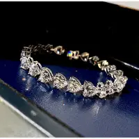 YIRAN Jewelry Qtt Dam 925 Sterlingsilver Lab Diamant Tennisarmband Söt Vattendroppe Cz Temperament Förlovning Jubileum Party Smycken 16-19cm silver