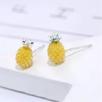 YIRAN Jewelry Nya Kreativa Mode Frukt Personlighet 925 Sterling Silver Smycken Härliga Söta Söta Ananas Kristall Kvinnor Stiftörhängen Se578