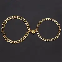 YIRAN Jewelry 2 st / Set Rostfritt Stål Magnet Attraktivt Armband För Par Rostfritt Stål Bästa Vänskaps Smycken Gåvor