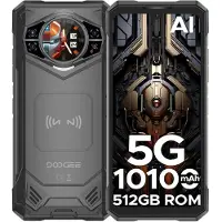 Doogee S200 X Tålig Smartphone 5G, 32GB+512GB(2TB), 1,32'' AMOLED Bakre Display, 10100mAh/33W, 100MP+20MP, 6,72'' FHD+ 120Hz svart