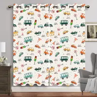 Household supplies MH Tecknad Bil Fönstergardin Dinosaurie Tryckta Gardiner Heminredning Djur Draperier för Pojke Baby Barn Sovrum Vardagsrum Dekoration W60H60(CM)x2PCS&Grommet Top