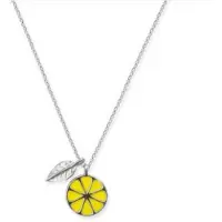 YIRAN Jewelry Ny Kreativ Mode Litterär Fräsch Temperament 925 Sterling Silver Smycken Citron Frukt Löv Hänge Halsband Xl073