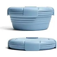 Household supplies MH 1100ml Silikon Vikbar Matlåda Vikbar Skål Bärbar Silikon Vikbar Skål Vikbar Salladsskål med Lock Picknick Matlåda 1100ml