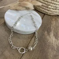 YIRAN Jewelry 925 Sterling Silver Halsband INS Mode Punk Rock Vintage Enkelt Tjock Kedja Solid Kula Geometrisk Fest Smycken Choker