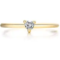 YIRAN Jewelry Ringar För Kvinnor Liten Hjärtformad Guldfärg Bröllop Förlovning Nätt Ring Smycken Zirkon Romantiska Mode Smycken Kbr014 -M 5