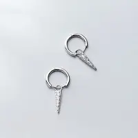 YIRAN Jewelry 925 Sterling Silver Örhängen med Ringar För Europeiska Kvinnor Män Små Runda Cz Örhängen Smycken Gåvor