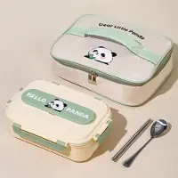 Household supplies MH Panda Bento-låda för barn Dubbelskiktad Förtjockad Förseglad Fackindelad Matlåda Lätt att Rengöra Matförvaringsbehållare