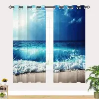 Household supplies MH Sommar Strand Sjöstjärna Hav Natur Himmel Träd Utsikt Fönstergardin För Vardagsrum Barn Sovrum Badrum Kök Dörr Heminredning 2st W65X60H(cm)X2Pcs&Grommet Top