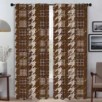 Household supplies MH Hundtandsmönstrade nyanser Gardiner för sovrum Moderna vardagsrumsgardiner 2 stycken Mörkläggningsgardin Avskärmning Kök Elegant Kamera W50xH70cmx2pcs-CL