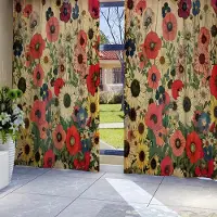 Yiran Furniture 2 st/set, Boho Geometrisk Prickig Digitaltryckt Gardin Vardagsrumsgardin, Mörkläggningsgardin, Genomskinlig Gardin Inomhus W65X60H(cm)X2Pcs&Hook