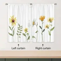 Household supplies MH 2 st Vildblomma Köksgardin Solros Akvarellblomma för Modernt Enkelt Vardagsrum Sovrum Kontor Café Hemdekoration 70x150cm(27.5x59inch