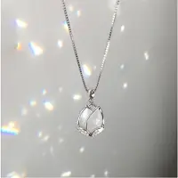 YIRAN Jewelry Elegant 925 Sterling Silver Opal Flower Charm Halsband Box Kedja Hänge Party Smycken Halsband För Kvinnor Bröllop Dz297