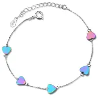 YIRAN Jewelry Ny Kreativ Mode Kärlek Utsökt 925 Sterling Silver Smycken Hjärtformad Färgrik Kristall Damarmband Sb155