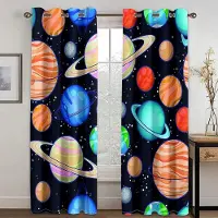 Household supplies MH Yttre rymden Galax Universum Roliga Barn Pojkar Barn Ljusfiltrerande Draperier Dekor 2 Paneler Gardiner För Sovrum Vardagsrum Dekor W60xH100(CM)x2pcs&Rod Pocket