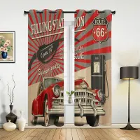 Household supplies MH Örn Banner Motorcykel Gardiner för Sovrum Vardagsrum Draperier Kök Barnrum Fönstergardin Modern Heminredning 135W x 60H(cm) x1