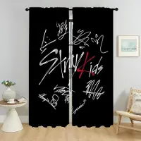 Household supplies MH Moderna vardagsrumsgardiner 2 delar KPOP-straykides tyll för sovrum Halloweendekoration Mörkläggningsgardiner Skärmar Avdelare W50xH70cmx2pcs-CL