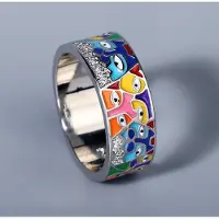 YIRAN Jewelry Nya Ringar För Kvinnor Vit Cz Handgjord Emalj Härlig Katt Unik Trendig Ring Fest Mode Smycken Julklapp 10