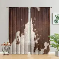 Household supplies MH 2 stycken, bruna kohud djurhuds gardiner -30% mörkläggning - lämpliga för vardagsrum, kök och heminredning W150CM H166CM&Rod pocket black