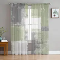 Household supplies MH Salviagrön Oljemålning Texturfärg Skira Gardiner för Vardagsrumsdekoration Fönstergardiner Kök Tyll Voilegardiner W135 x H115cm x1 gray
