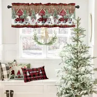 Household supplies MH ZEDLIYU Kappor för Fönster Kök Vardagsrum Liten Fönsterkappa Jul Snögubbe Jul 1 Panel, 54 x 18 Tum 54x18in white