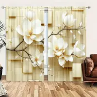Household supplies MH 2 st Eleganta och Rena Vita Magnoliablommor Tryckta Gardiner för Heminredning - Kanalficka Fönsterbehandling för Sovrum, Kontor 107cmX160cm X 2pcs