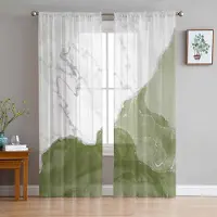 Household supplies MH Vita Marmor Salviagrön Skira Gardiner för Vardagsrumsdekoration Fönstergardiner för Kök Tyll Voile Organza Gardiner W135 x H115cm x1 white