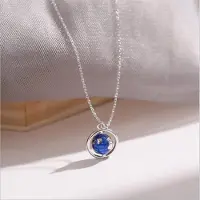 YIRAN Jewelry Ny Mode Kreativ Värld Planet 925 Sterling Silver Smycken Personlighet Färgrik Epoxikula Populär Hänge Halsband Xl029