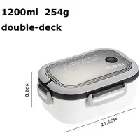 Yiran Furniture Bärbar Förseglad Matlåda 2 Lager Mesh Barn Läckagesäker Bento Mellanmålsbox med Bestick Mikrovågssäker Matförvaringsbehållare 2 vit