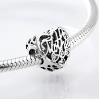 YIRAN Jewelry Rund Form 925 Sterling Silver Familjen Är Där Kärleken Växer Diy Fina Pärlor Passar Original Berlockarmband Smyckestillverkning white